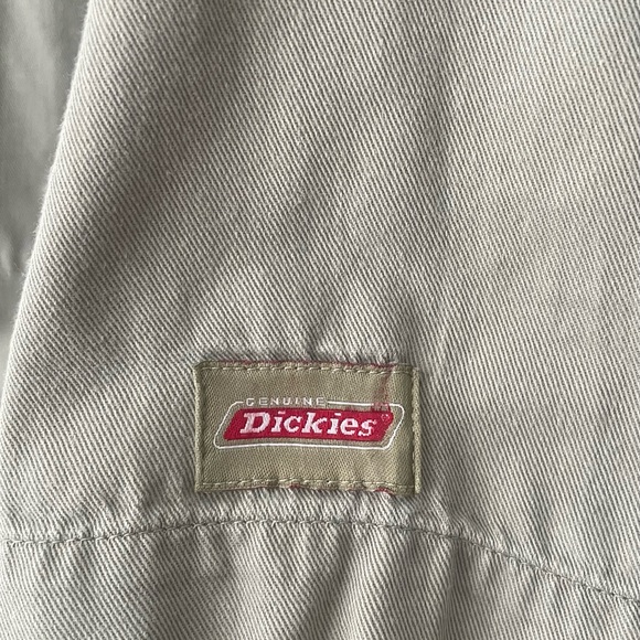 Men’s Genuine Dickies button up shirt tan blue size XL - Picture 6 of 6